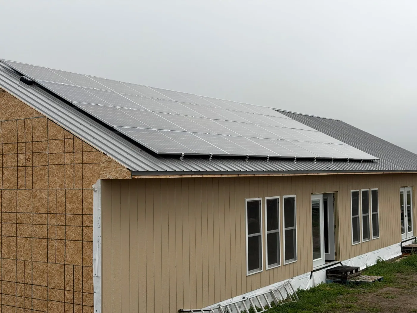 Rooftop solar array on a home